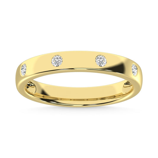 14K Yellow Gold Lab Grown Diamond 1/6 CT Annivesary Band