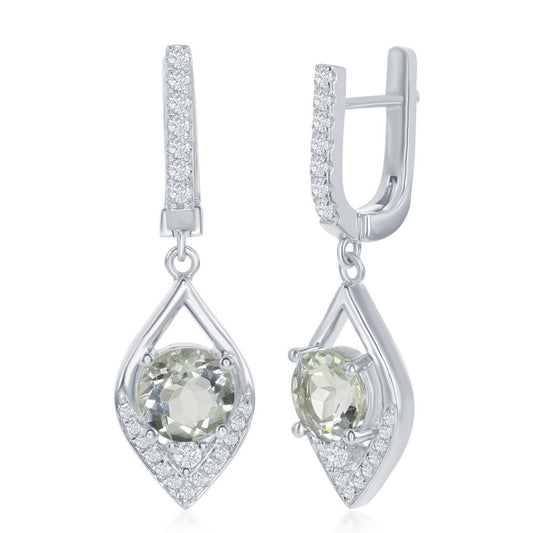 Classic Of New York green amethyst marquise earrings with sparkling diamond accents for elegant style
