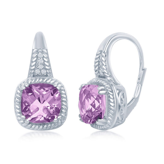 Classic Of New York sterling silver amethyst earrings with elegant design and sparkling gemstones