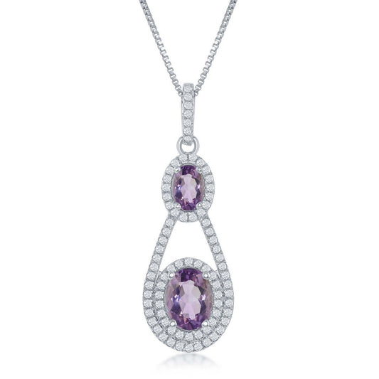Classic Of New York sterling silver amethyst necklace featuring sparkling gemstones in a stunning design