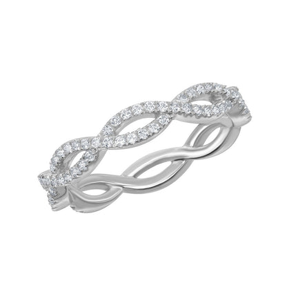 Sterling Silver 0.85 ctttw White Topaz Ring