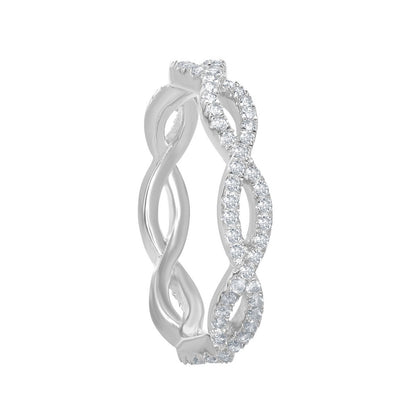 Sterling Silver 0.85 ctttw White Topaz Ring