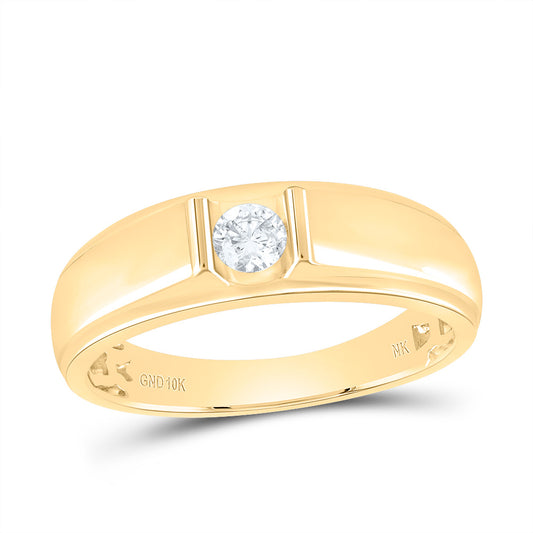 MEN'S BAND 1/4CTW ROUND NATURAL DIAMOND 10K YELLOW GOLD