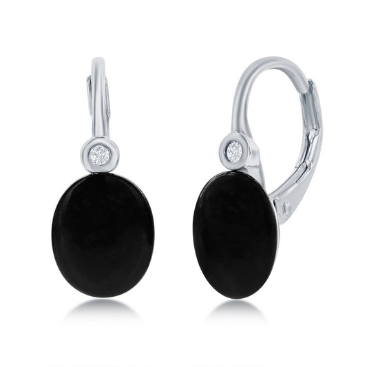 Classic Of New York sterling silver onyx earrings featuring elegant black stones and sparkling accents