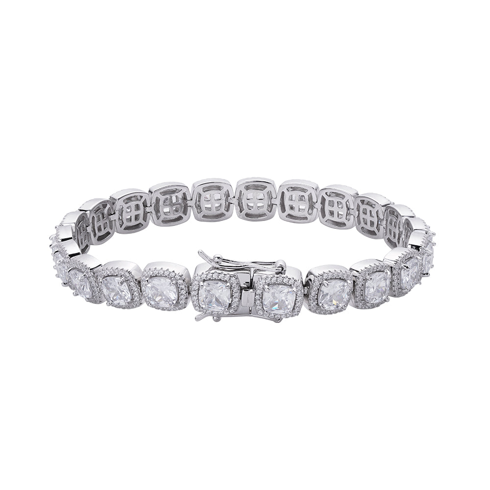 Elegant sterling silver moissanite bracelet with sparkling gems set in a stunning design