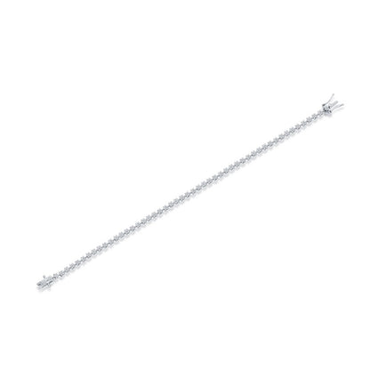 Sterling Silver, 3mm Tennis Diamond Bracelet - (406 Stones)