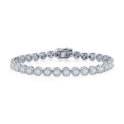 Sterling Silver, 2.34cttw Lab-Grown Diamond Tennis Bracelet - (35 Stones)