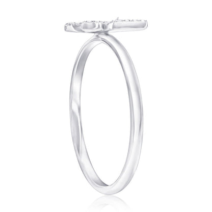 Sterling Silver, Butterfly Diamond Ring - (43 Stones)