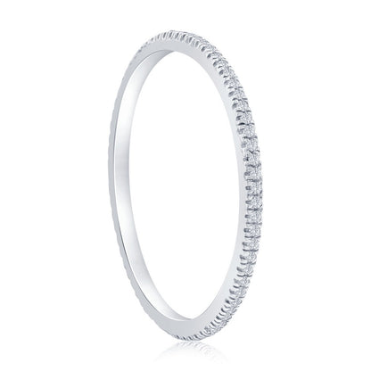 Sterling Silver, Eternity Diamond Band - (66 Stones)