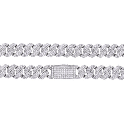 Stunning moissanite cuban chain necklace with a sparkling design and secure clasp for elegant style