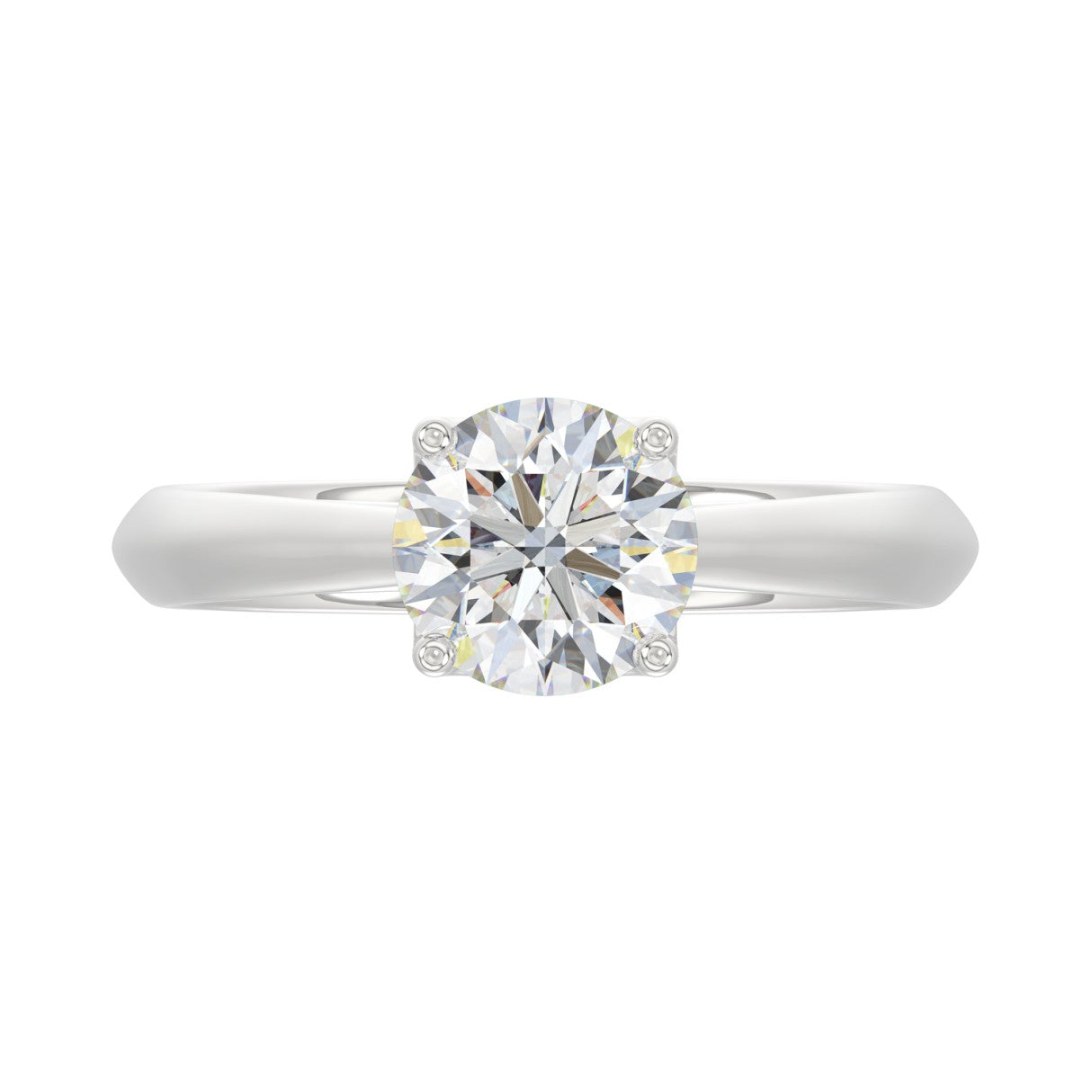 LADIES SOLITAIRE RING 1 1/2CT ROUND LAB DIAMOND 14K WHITE GOLD - IGI CERTIFIED