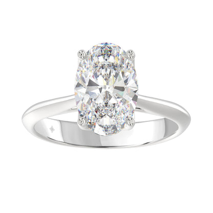 Lab-Grown Diamonds Oval-Cut Solitaire Engagement Ring 3CT 14K Gold (FG/VS1 VS2))