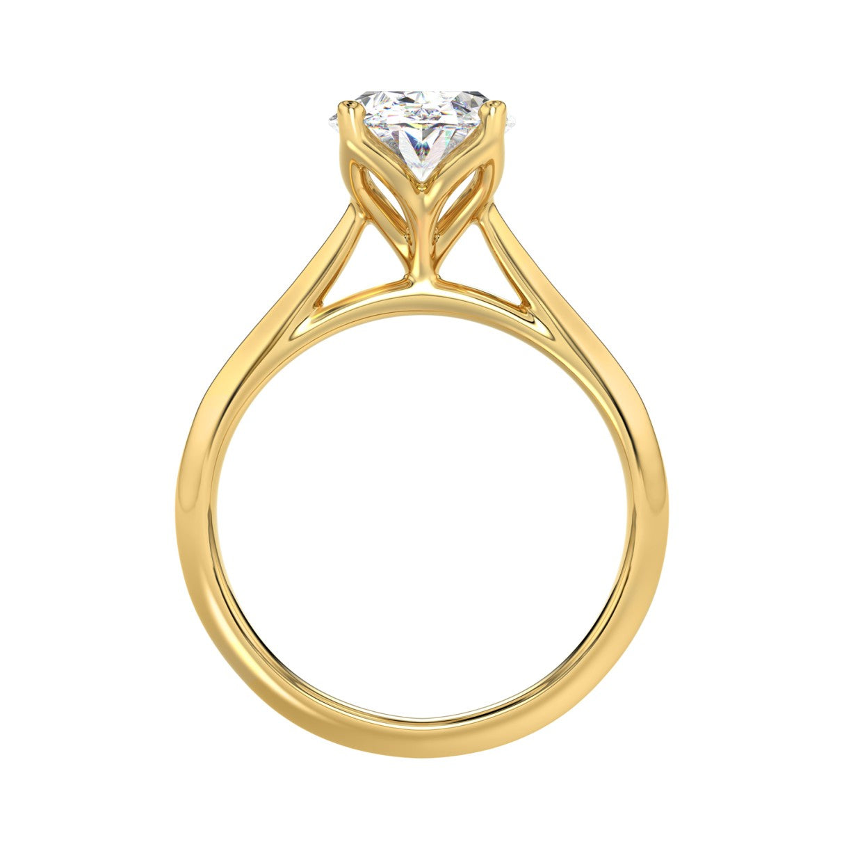 Lab-Grown Diamonds Oval-Cut Solitaire Engagement Ring 3CT 14K Gold (FG/VS1 VS2))