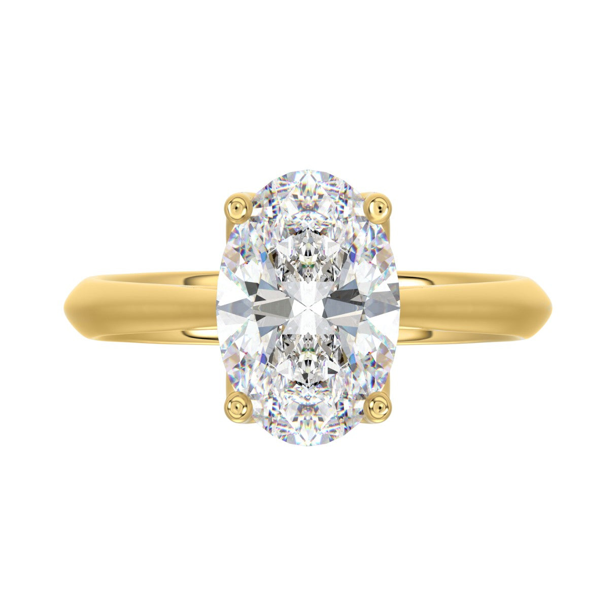 Lab-Grown Diamonds Oval-Cut Solitaire Engagement Ring 3CT 14K Gold (FG/VS1 VS2))