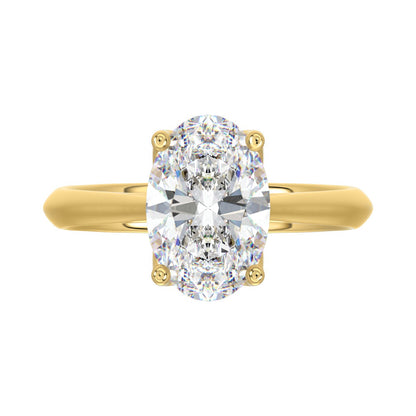 Lab-Grown Diamonds Oval-Cut Solitaire Engagement Ring 3CT 14K Gold (FG/VS1 VS2))