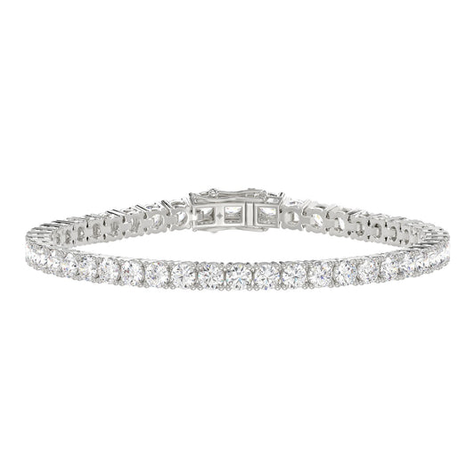 14K WHITE GOLD 3CT ROUND LAB DIAMOND LADIES TENNIS BRACELET
