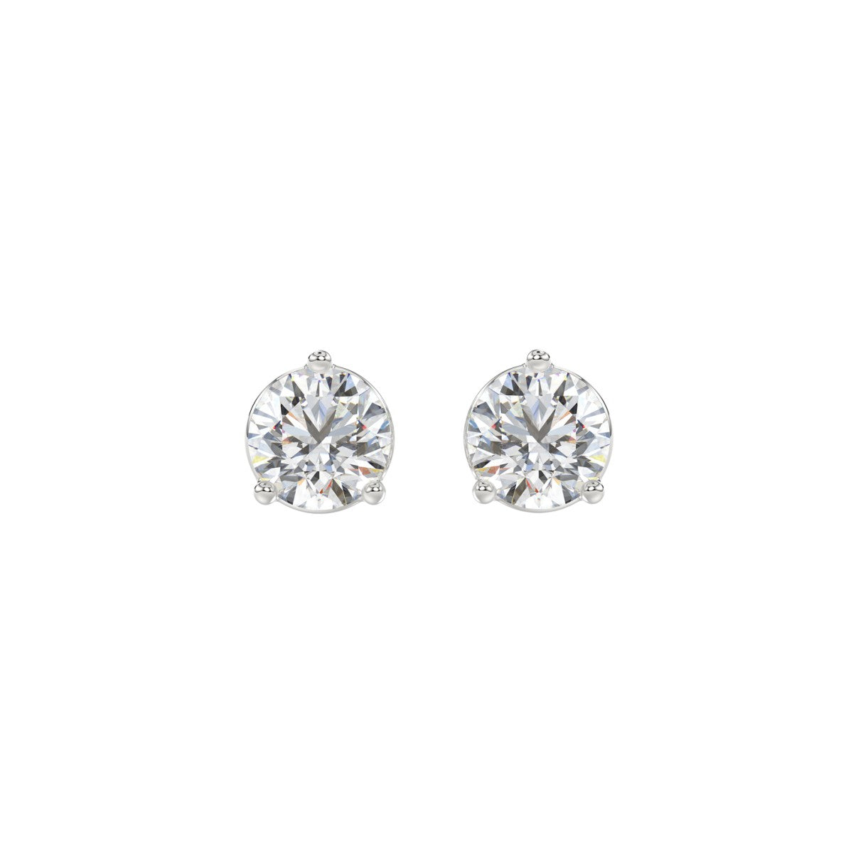 14K WHITE GOLD 2CT ROUND LAB-GROWN DIAMOND LADIES SOLITAIRE EARRINGS