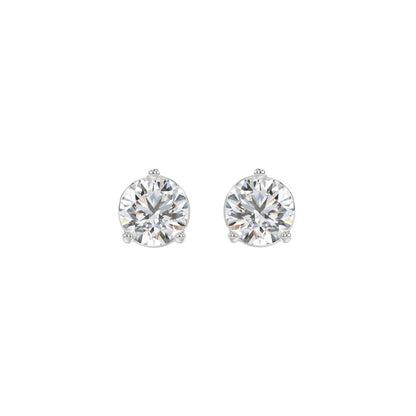 14K WHITE GOLD 2CT ROUND LAB-GROWN DIAMOND LADIES SOLITAIRE EARRINGS