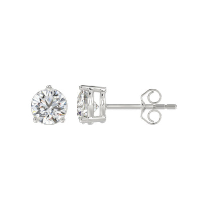 14K WHITE GOLD 2CT ROUND LAB-GROWN DIAMOND LADIES SOLITAIRE EARRINGS