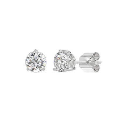 14K WHITE GOLD 2CT ROUND LAB-GROWN DIAMOND LADIES SOLITAIRE EARRINGS