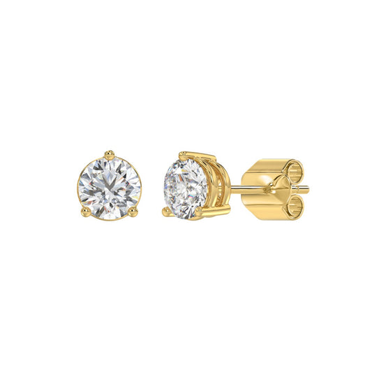 14K WHITE GOLD 2CT ROUND LAB-GROWN DIAMOND LADIES SOLITAIRE EARRINGS