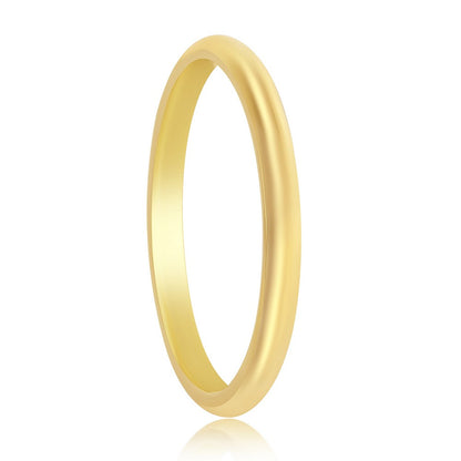 Sterling Silver 2mm Band Ring- Gold Plated