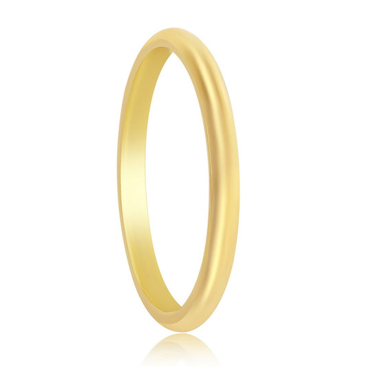 Sterling Silver 2mm Band Ring- Gold Plated