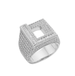 Sterling Silver Round Baguette Moissanite Cluster Initial L Letter Mens Ring 10 RP 4-3/4 Cttw