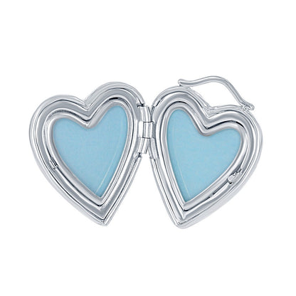 Sterling Silver, Leaf Swirl Heart Locket W/chain