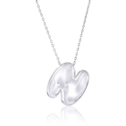 Sterling Silver, Bubble 'N' Initial Necklace