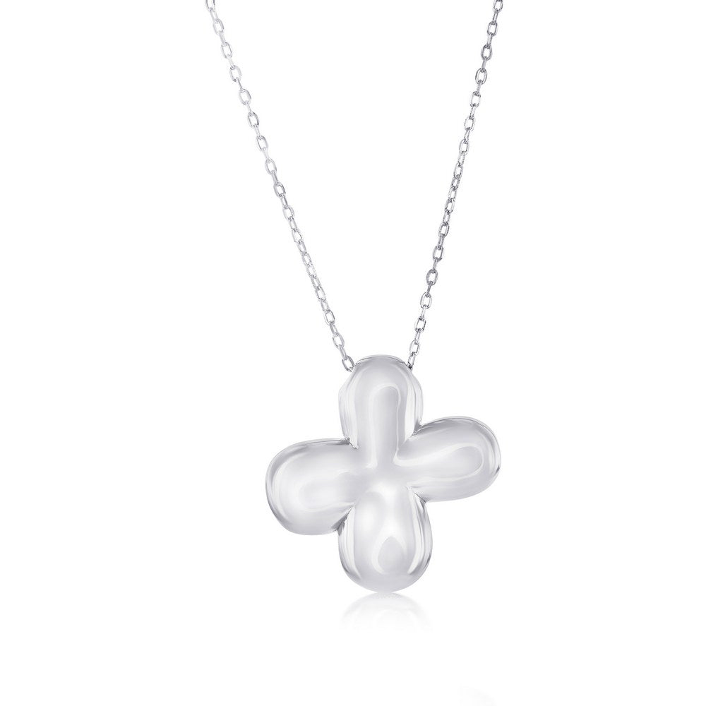 Sterling Silver, Bubble 'X' Initial Necklace