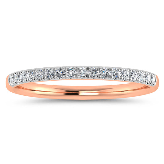 14K Rose Gold Lab Grown Diamond 1/6 CT Wedding Band