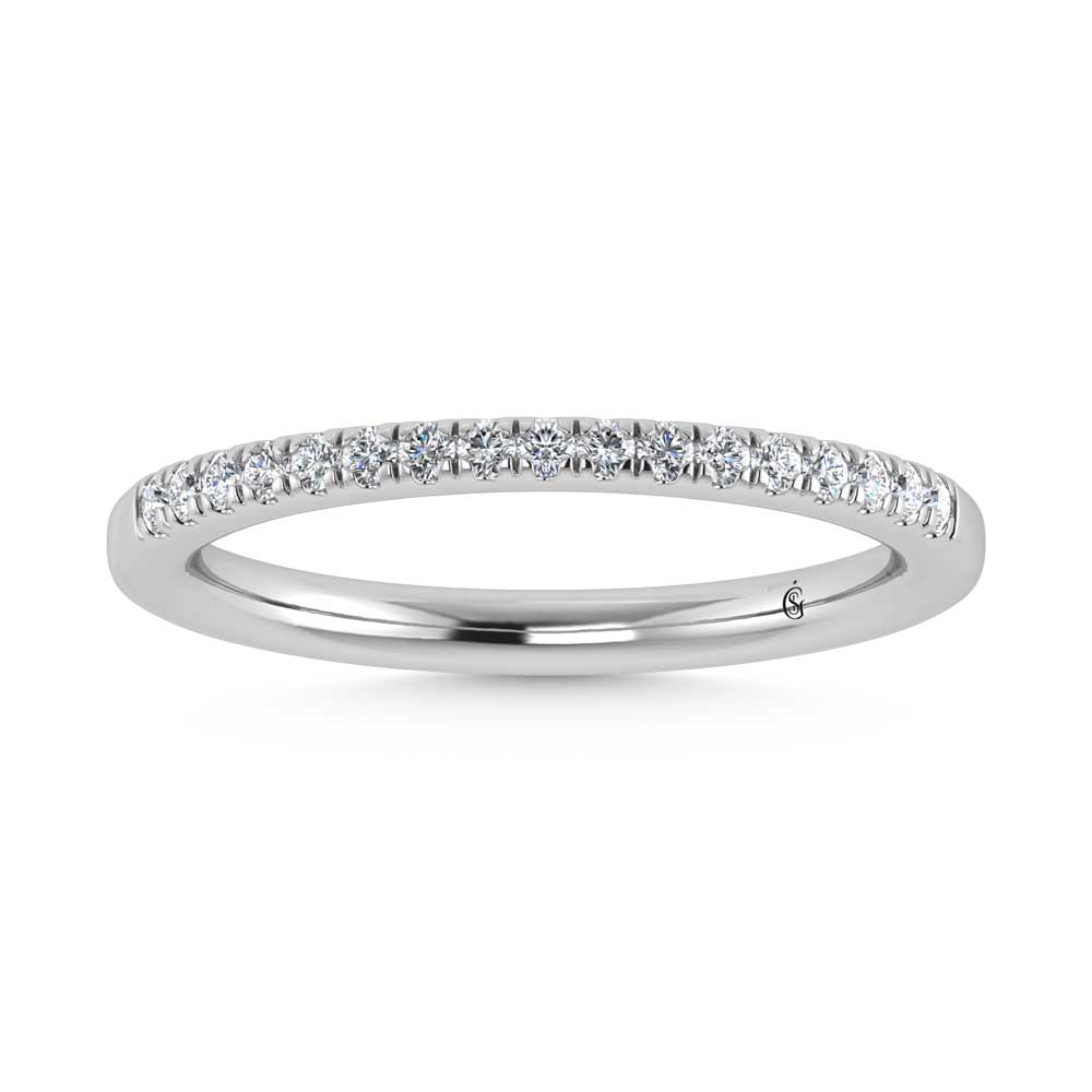 14K White Gold Lab Grown Diamond 1/6 CT Wedding Band