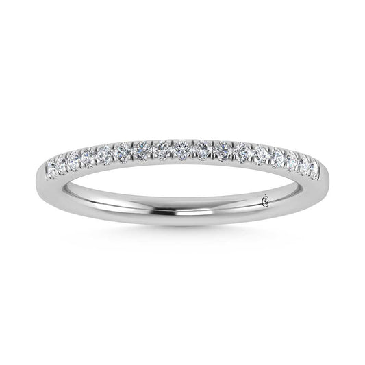 14K White Gold Lab Grown Diamond 1/6 CT Wedding Band