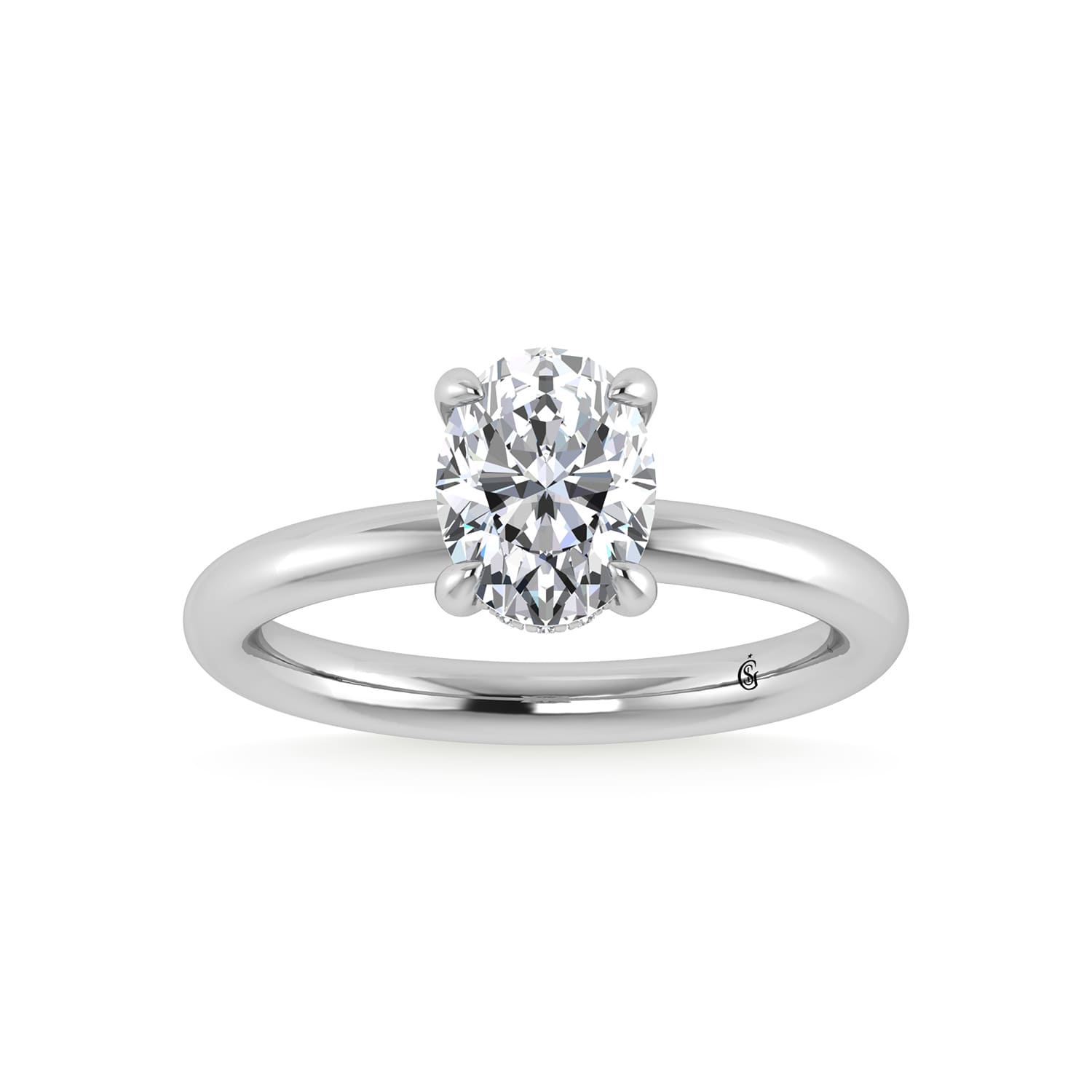 14K White Gold Lab Grown Diamond 1 1/2 CT Oval Shape Engagement Ring (IGI Certified Center 1 1/2 ct)