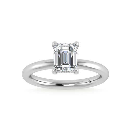 14K White Gold Lab Grown Diamond 1 1/2 CT Radiant Shape Engagement Ring (IGI Certified Center 1 1/2ct)