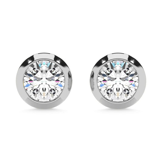10K White Gold Lab Grown Diamond 1/4 CT Solitaire Earrings