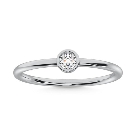 10K White Gold Lab Grown Diamond 1/6 CT Solitaire Ring