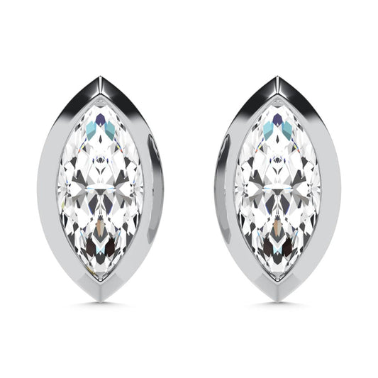 10K White Gold Lab Grown Diamond 1/5 CT Marquise Shape Stud Earrings