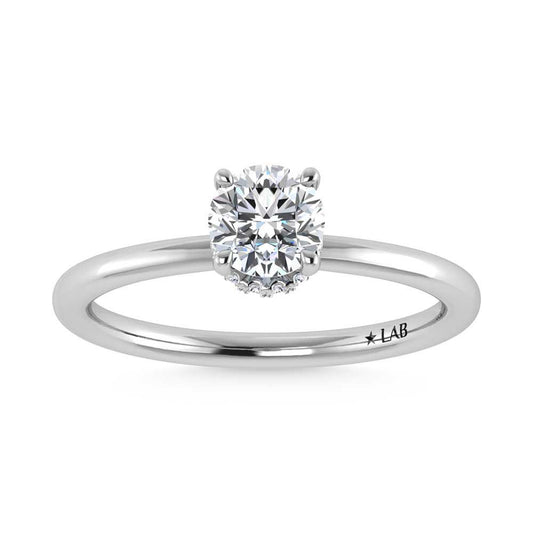 14K White Gold Lab Grown Diamond 1 1//20 CT Round Shape Halo Engagement Ring (IGI Certified Center 1ct)