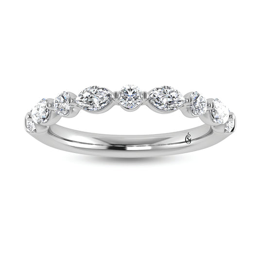 14K White Gold Lab Grown Diamond 1/2 CT Stackable Band