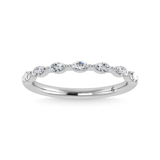 14K White Gold Lab Grown Diamond 1/4 CT Stackable Band