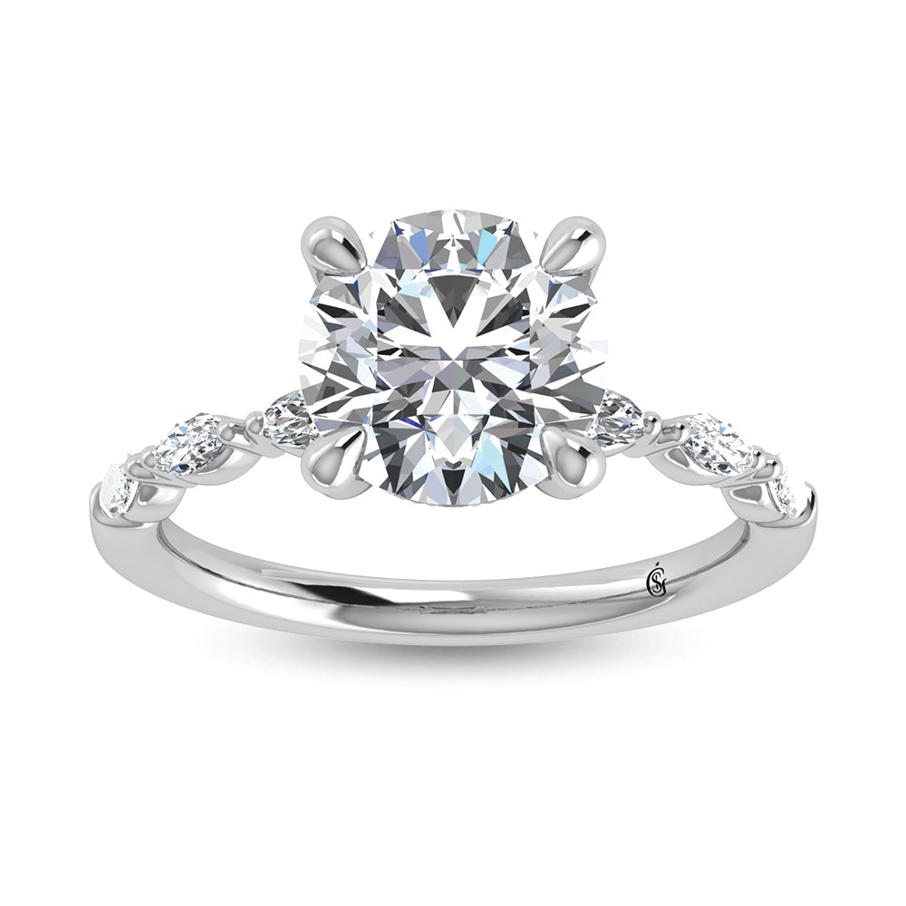 14K White Gold Lab Grown Diamond 2 1/4 CT Engagement Ring  (IGI Certified Center 2ct)
