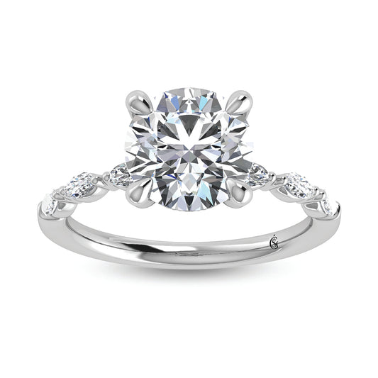 14K White Gold Lab Grown Diamond 2 1/4 CT Engagement Ring  (IGI Certified Center 2ct)