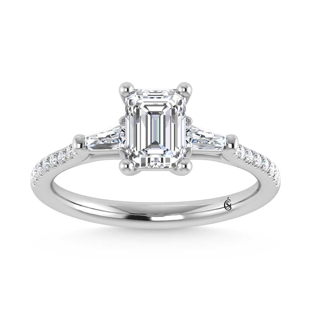 10K White Gold Lab Grown Diamond 1 1/4 CT Engagement Ring-Center -1 ct