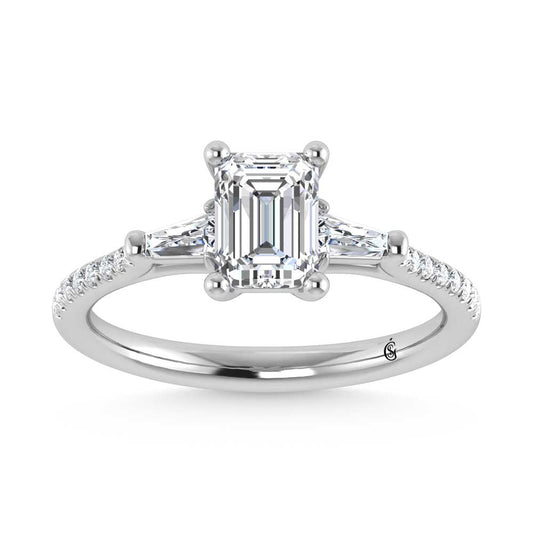 10K White Gold Lab Grown Diamond 1 1/4 CT Engagement Ring-Center -1 ct