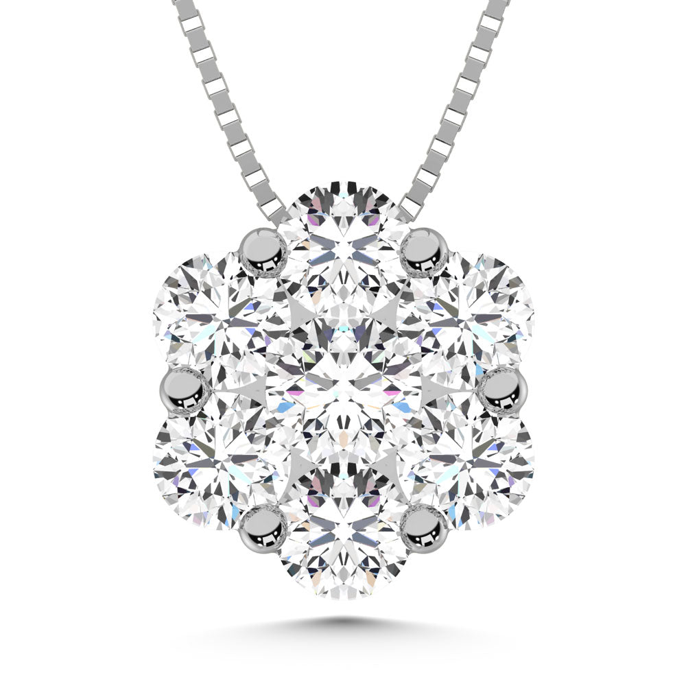 925 Silver Lab Grown Diamond 1/2 CT Fashion Pendant With Chain