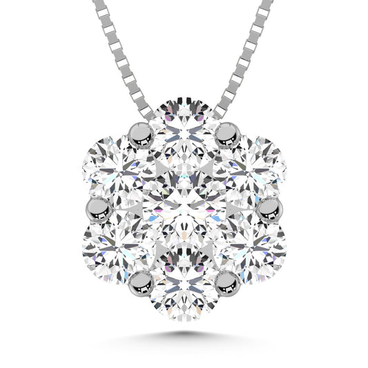 925 Silver Lab Grown Diamond 1/2 CT Fashion Pendant With Chain