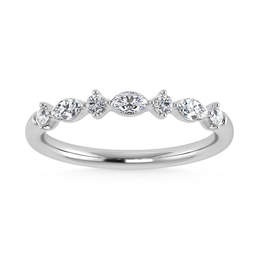 14K White Gold Lab Grown Diamond 1/4 CT Stackable Band