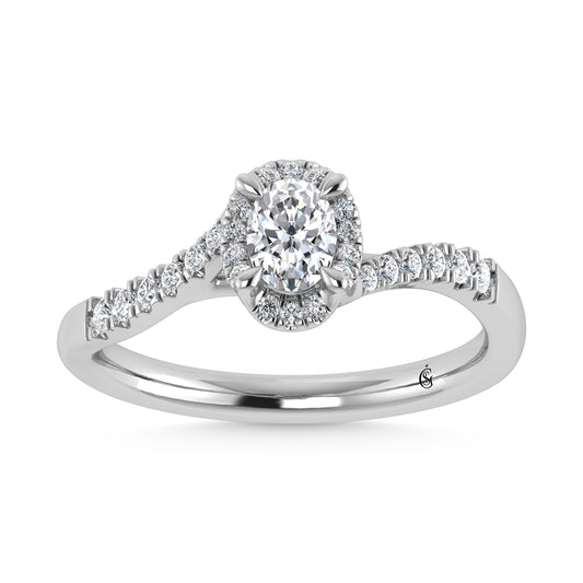 10K White Gold Lab Grown Diamond 1/2 CT Engagement Ring